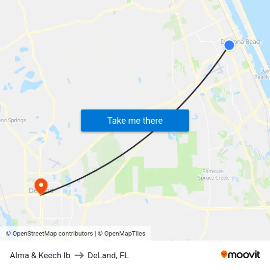 Alma & Keech Ib to DeLand, FL map