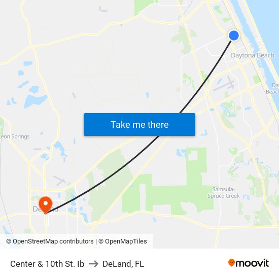 Center & 10th St. Ib to DeLand, FL map