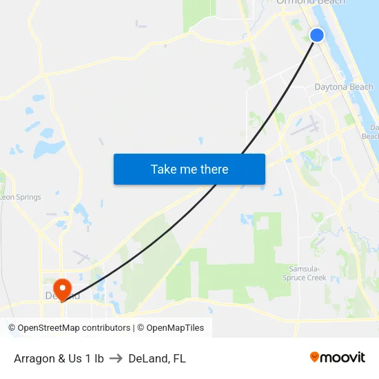 Arragon & Us 1 Ib to DeLand, FL map