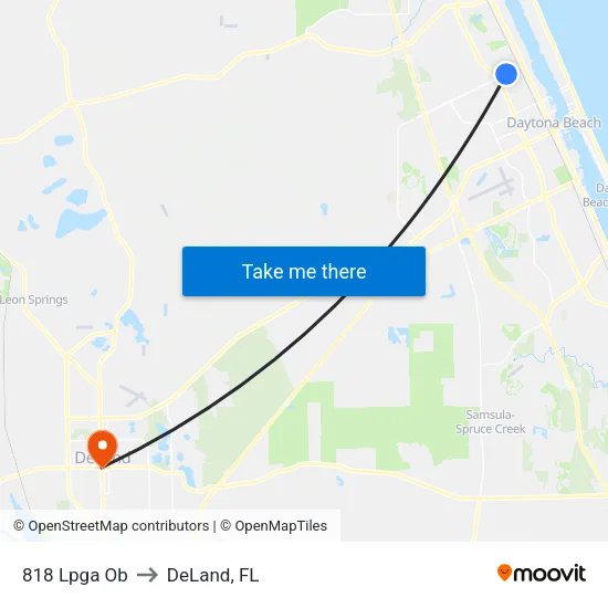 818 Lpga Ob to DeLand, FL map