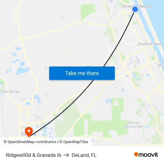 Ridgew00d & Granada Ib to DeLand, FL map