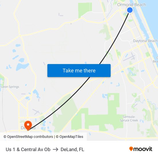 Us 1 & Central Av  Ob to DeLand, FL map