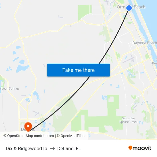 Dix & Ridgewood Ib to DeLand, FL map