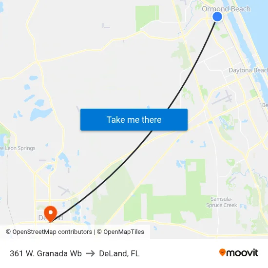 361 W. Granada  Wb to DeLand, FL map