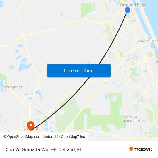 555 W. Granada  Wb to DeLand, FL map