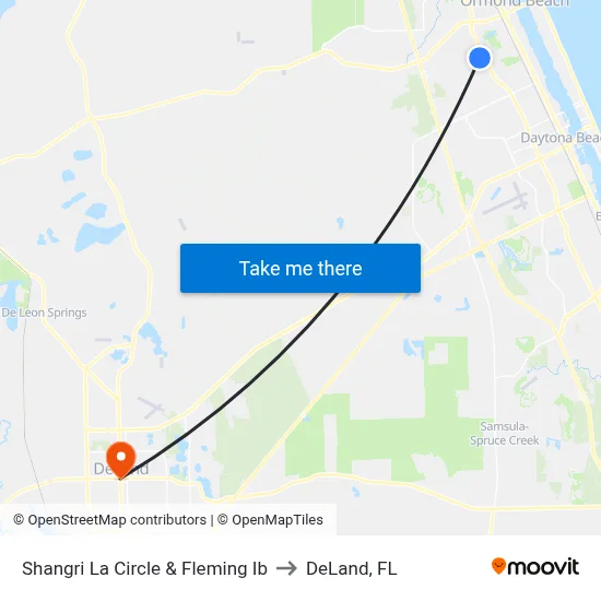 Shangri La Circle & Fleming Ib to DeLand, FL map