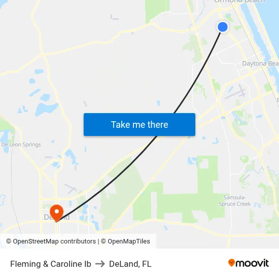 Fleming & Caroline Ib to DeLand, FL map