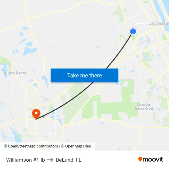 Williamson #1 Ib to DeLand, FL map