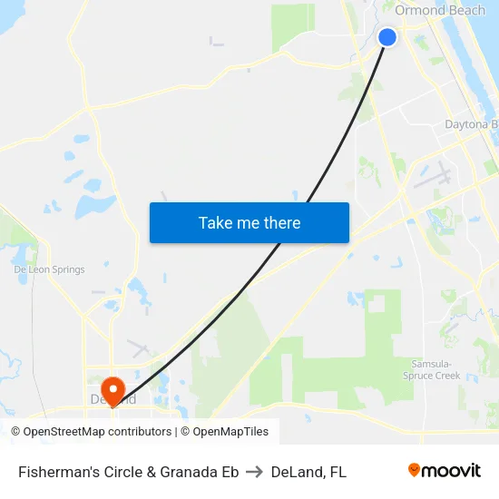 Fisherman's Circle & Granada  Eb to DeLand, FL map