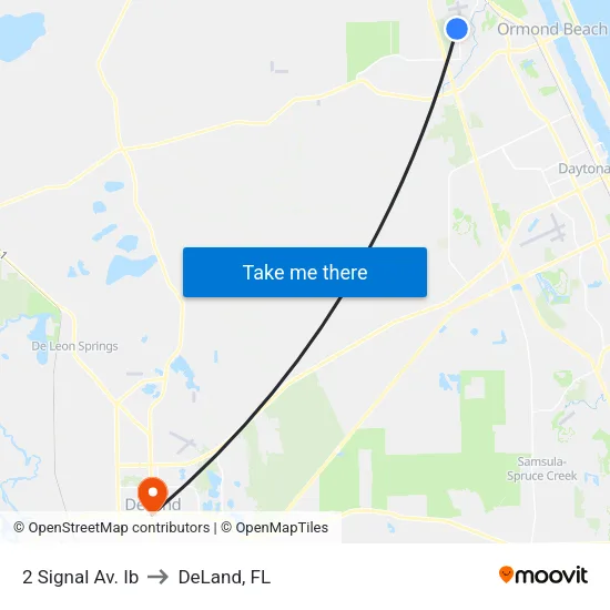 2 Signal Av. Ib to DeLand, FL map