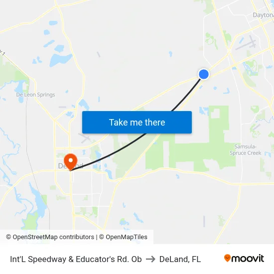 Int'L Speedway & Educator's Rd.  Ob to DeLand, FL map
