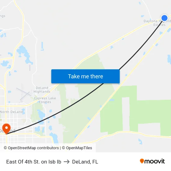 East Of 4th St. on Isb Ib to DeLand, FL map