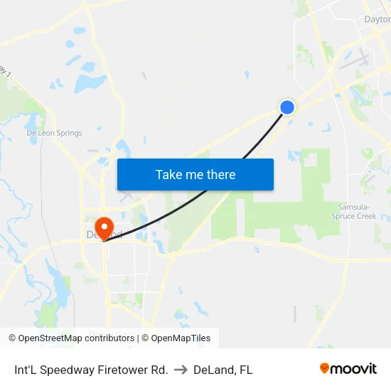 Int'L Speedway   Firetower Rd. to DeLand, FL map