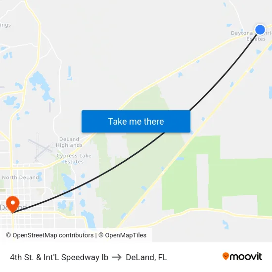 4th St. & Int'L Speedway  Ib to DeLand, FL map
