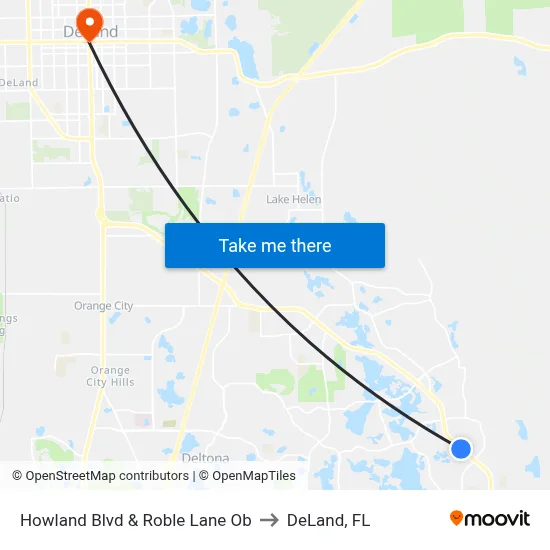 Howland Blvd & Roble Lane Ob to DeLand, FL map