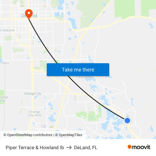 Piper Terrace & Howland Ib to DeLand, FL map