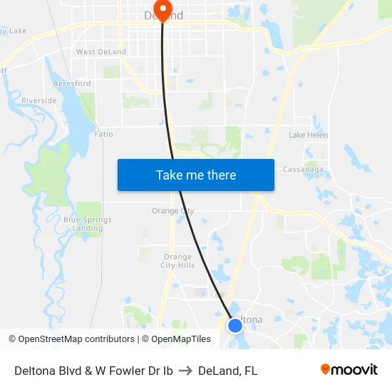 Deltona Blvd & W Fowler  Dr  Ib to DeLand, FL map