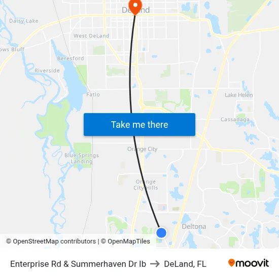 Enterprise Rd & Summerhaven Dr Ib to DeLand, FL map