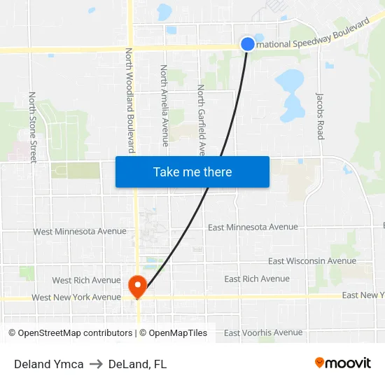 Deland Ymca to DeLand, FL map