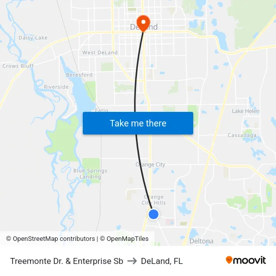 Treemonte Dr. & Enterprise Sb to DeLand, FL map