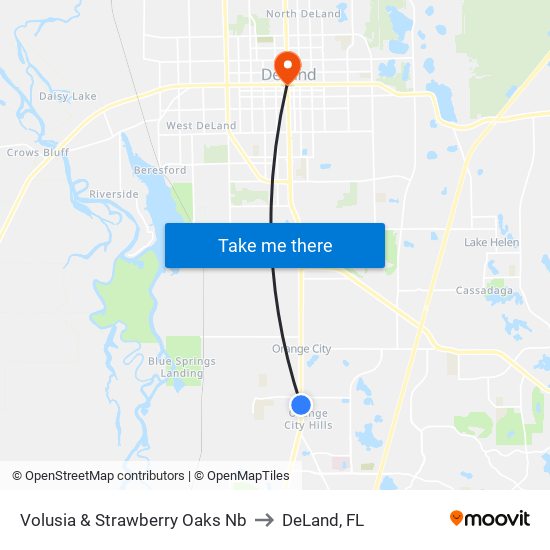 Volusia & Strawberry Oaks Nb to DeLand, FL map