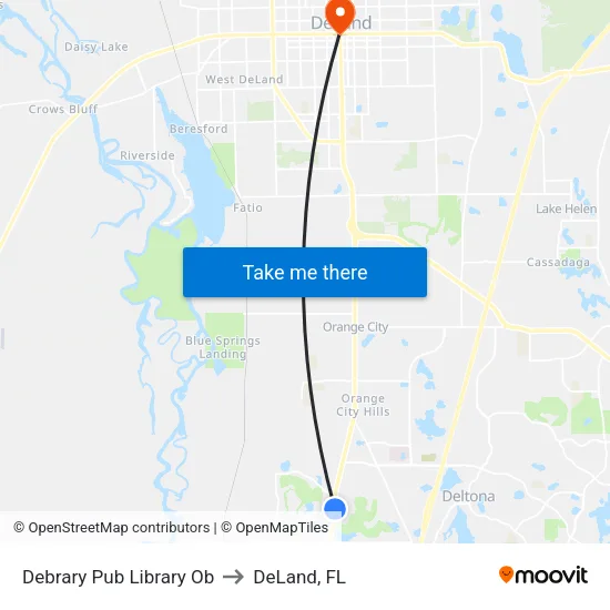 Debrary Pub Library Ob to DeLand, FL map
