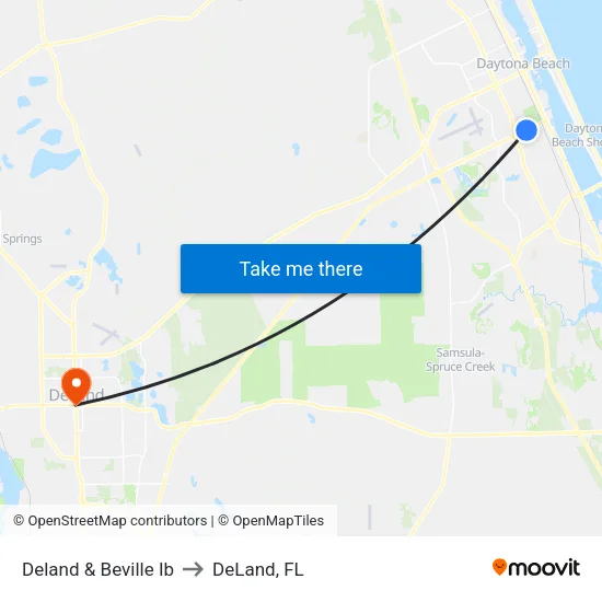 Deland & Beville Ib to DeLand, FL map