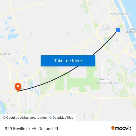 929 Beville Ib to DeLand, FL map