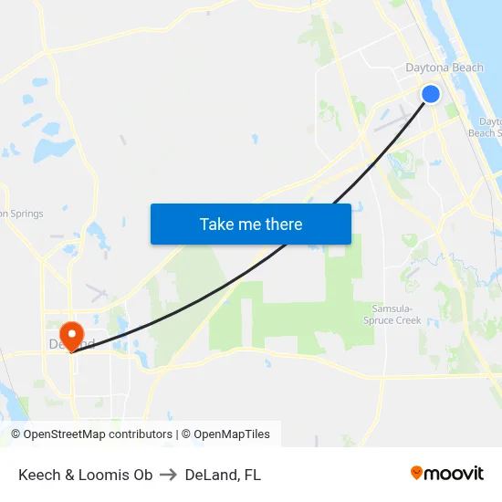 Keech & Loomis Ob to DeLand, FL map