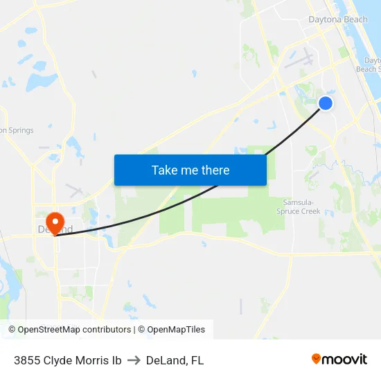 3855 Clyde Morris Ib to DeLand, FL map