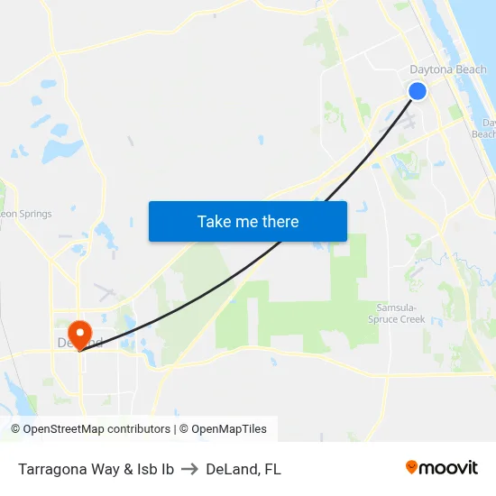Tarragona  Way & Isb Ib to DeLand, FL map