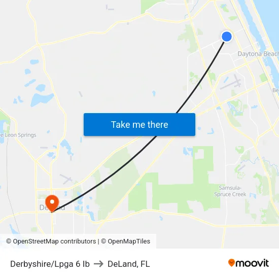 Derbyshire/Lpga 6 Ib to DeLand, FL map