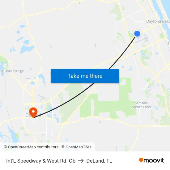 Int'L Speedway & West Rd. Ob to DeLand, FL map