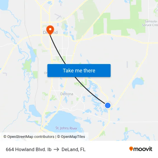 664 Howland Blvd. Ib to DeLand, FL map