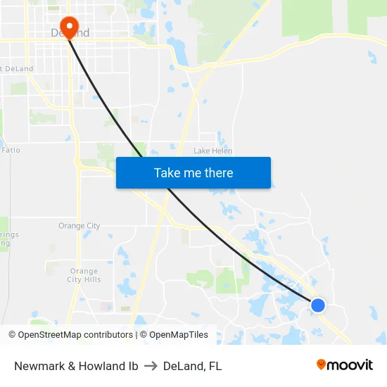 Newmark & Howland Ib to DeLand, FL map
