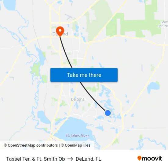 Tassel Ter. & Ft. Smith Ob to DeLand, FL map