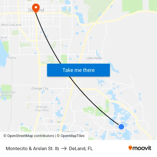 Montecito & Arslan St. Ib to DeLand, FL map