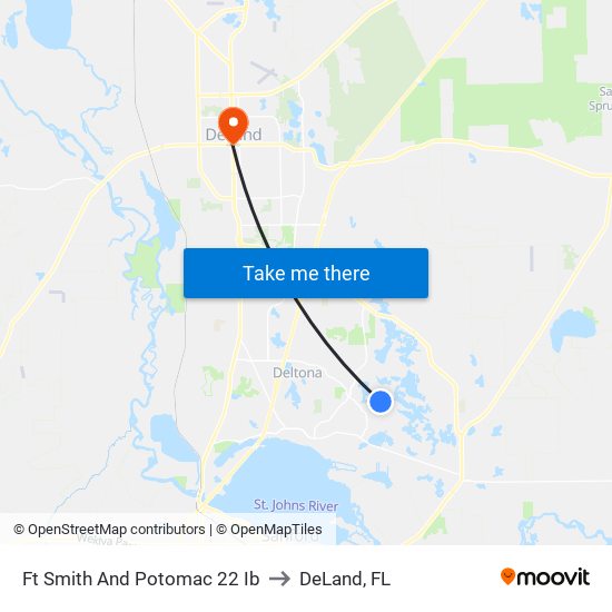 Ft Smith And Potomac 22 Ib to DeLand, FL map