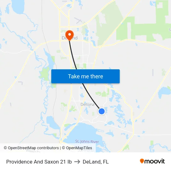 Providence And Saxon 21 Ib to DeLand, FL map