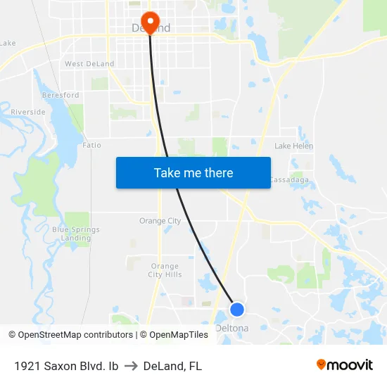 1921 Saxon Blvd. Ib to DeLand, FL map