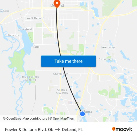 Fowler & Deltona Blvd. Ob to DeLand, FL map