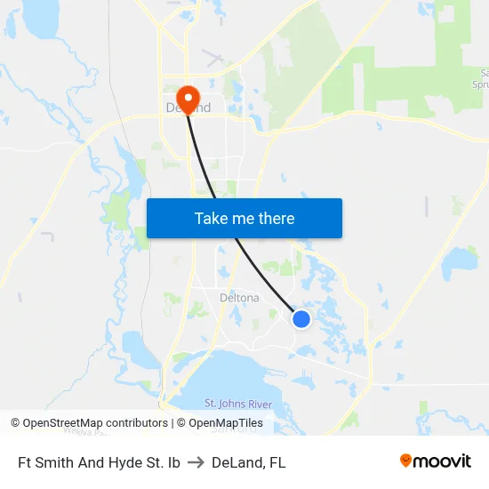 Ft Smith And Hyde St. Ib to DeLand, FL map