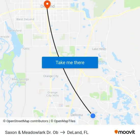 Saxon & Meadowlark Dr.  Ob to DeLand, FL map
