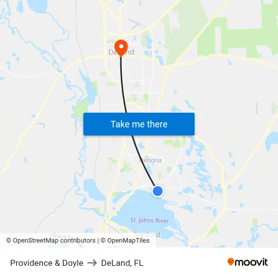 Providence & Doyle to DeLand, FL map