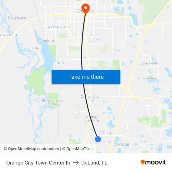 Orange City Town Center Ib to DeLand, FL map