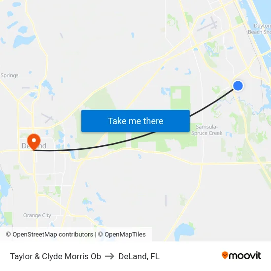 Taylor & Clyde Morris Ob to DeLand, FL map