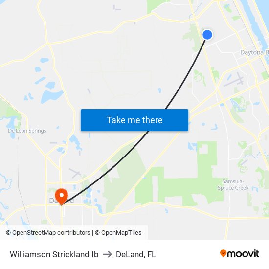 Williamson  Strickland Ib to DeLand, FL map