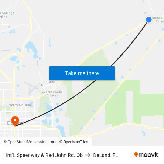 Int'L Speedway & Red John Rd. Ob to DeLand, FL map