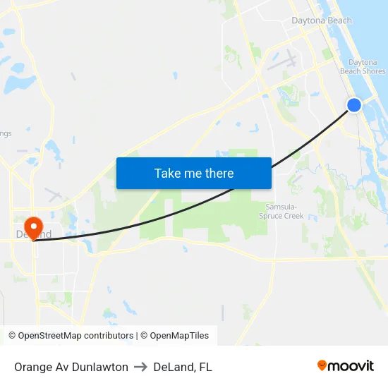 Orange Av  Dunlawton to DeLand, FL map