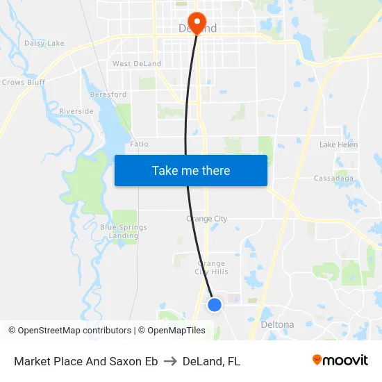 Market Place And Saxon Eb to DeLand, FL map